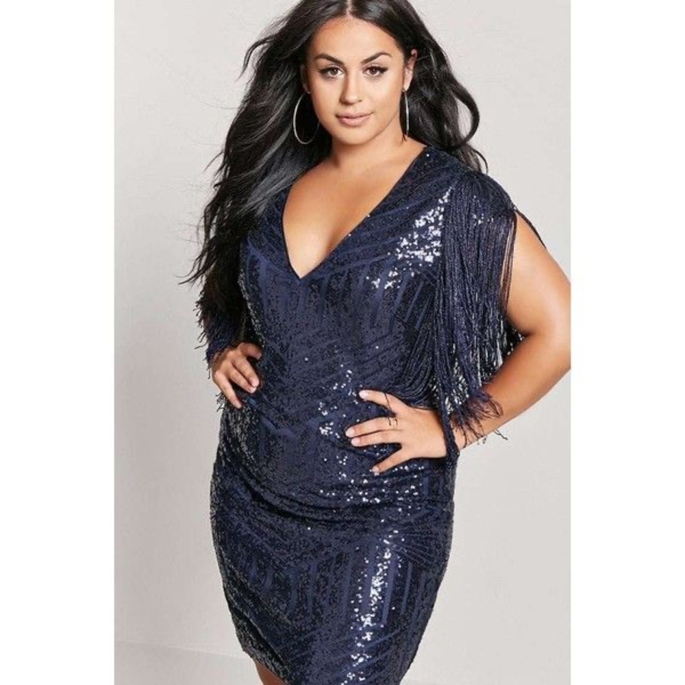 Forever 21 Navy Sequin Mini Dress